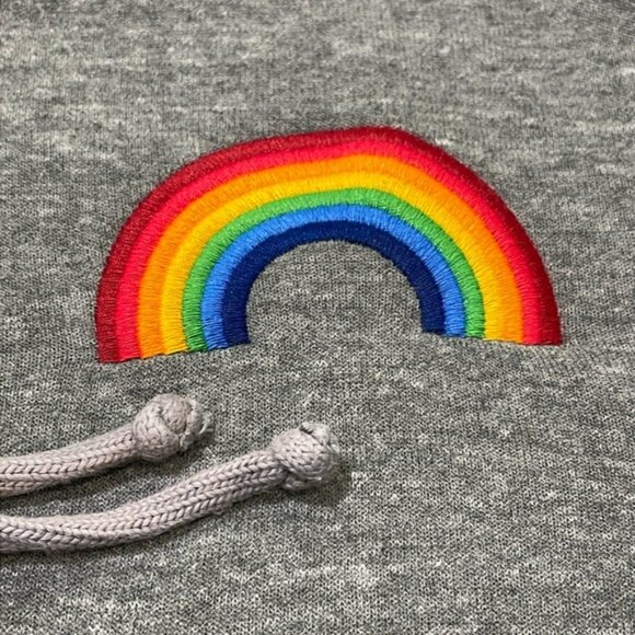 Aviator Nation Rainbow Embroidery Zip Hoodie Gray/Grey USA Unisex Size Small - Picture 11 of 11